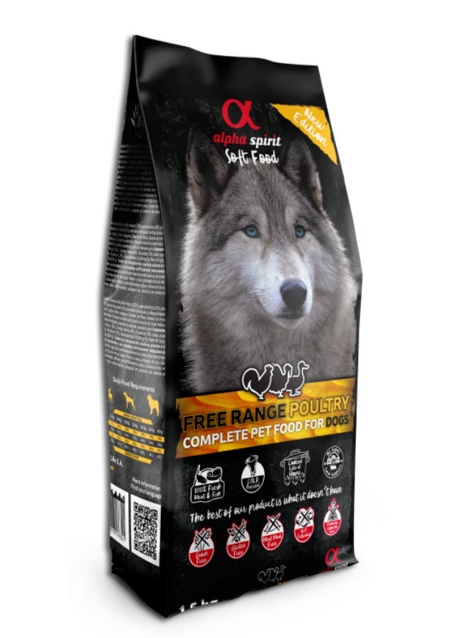 Alpha Spirit Soft Food for Adult Dogs Poultry 1.5 kg - Image 1