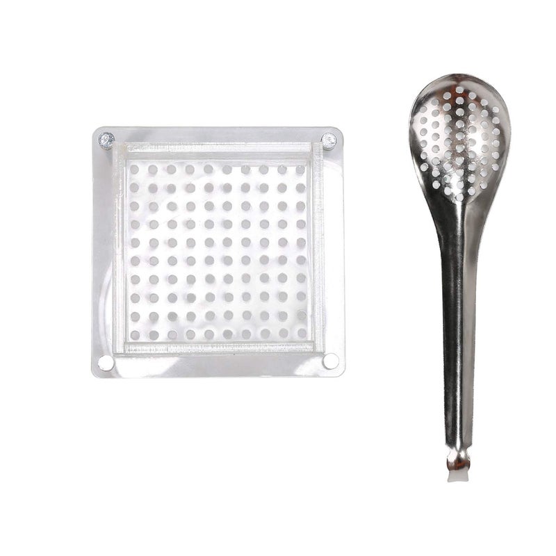 DUEBEL Caviar Maker Box, Molecular Gastronomy Kit | 100 Holes Roe Sauce Dispenser with Strainer Spoon - Image 1