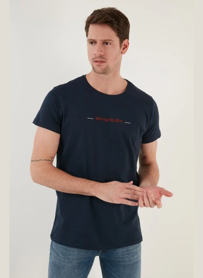 Buratti  Buratti Cotton Slim Fit Crew Neck T Shirt Men's T SHIRT 541WIND for Men | Best Price UAE