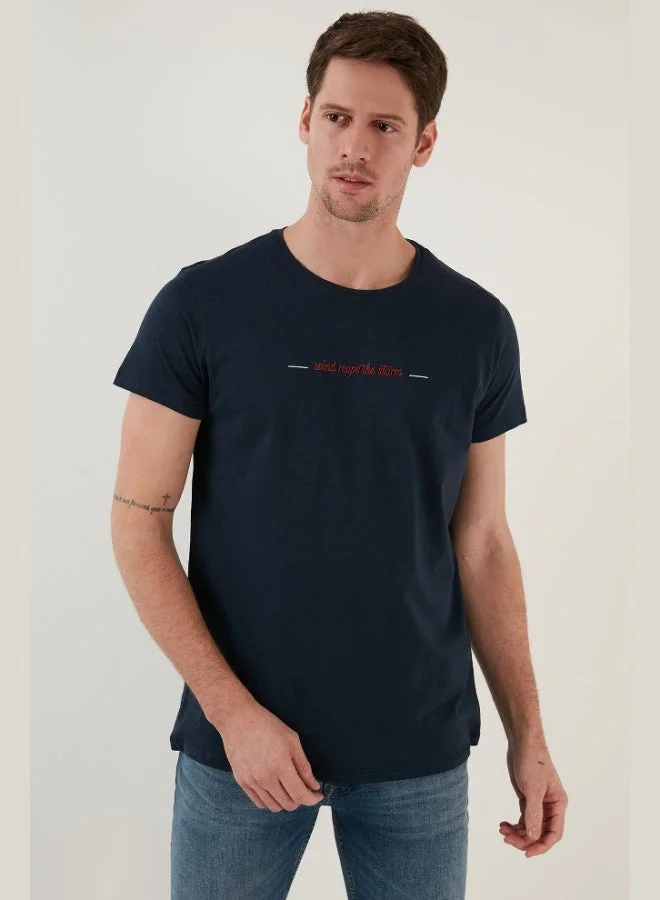 Buratti  Buratti Cotton Slim Fit Crew Neck T Shirt Men's T SHIRT 541WIND for Men | Best Price UAE