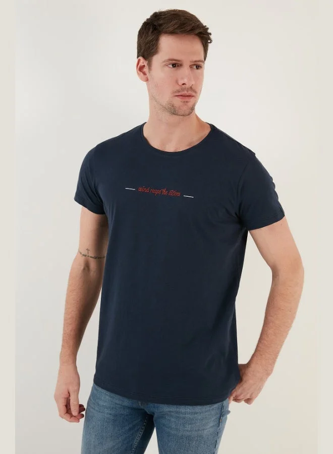 Buratti  Buratti Cotton Slim Fit Crew Neck T Shirt Men's T SHIRT 541WIND for Men | Best Price UAE
