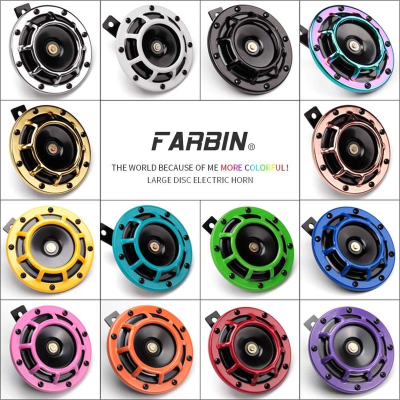 FARBIN Car Horn 12v Super Loud High Tone/Low Tone Twin Horn Kit Electric Horns for Motorcycle Car Truck (blue) - Image 4