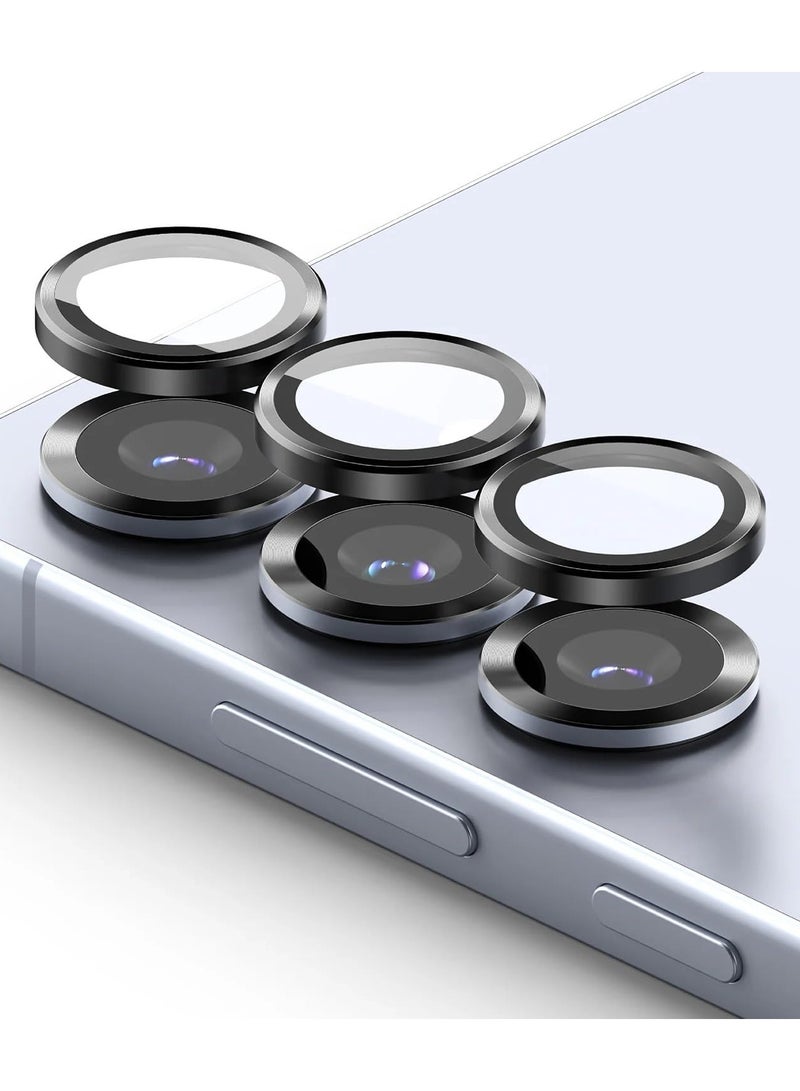 Samsung Galaxy A26 Camera Lens Protector Installation Tray 9H Tempered Glass Camera Cover Screen Protector Metal Individual Ring for Samsung Galaxy A26 Black - Image 1