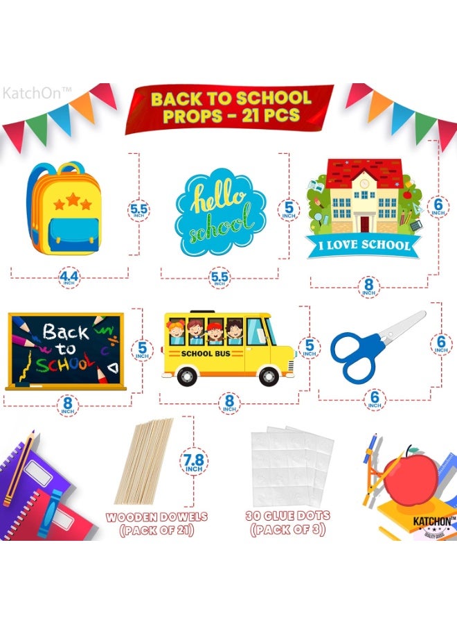 KATCHON Colorful Back to School Photo Booth Props - Huge Pack of 21 - School Photo Props | Welcome Back to School Decorations | First Day of School Photo Props | Classroom Décor - Image 4
