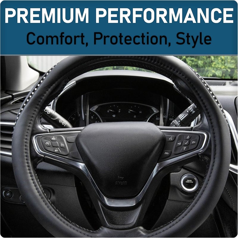 Custom Accessories 38466P Black Rope Bling TPE Core Steering Wheel Cover - Image 3
