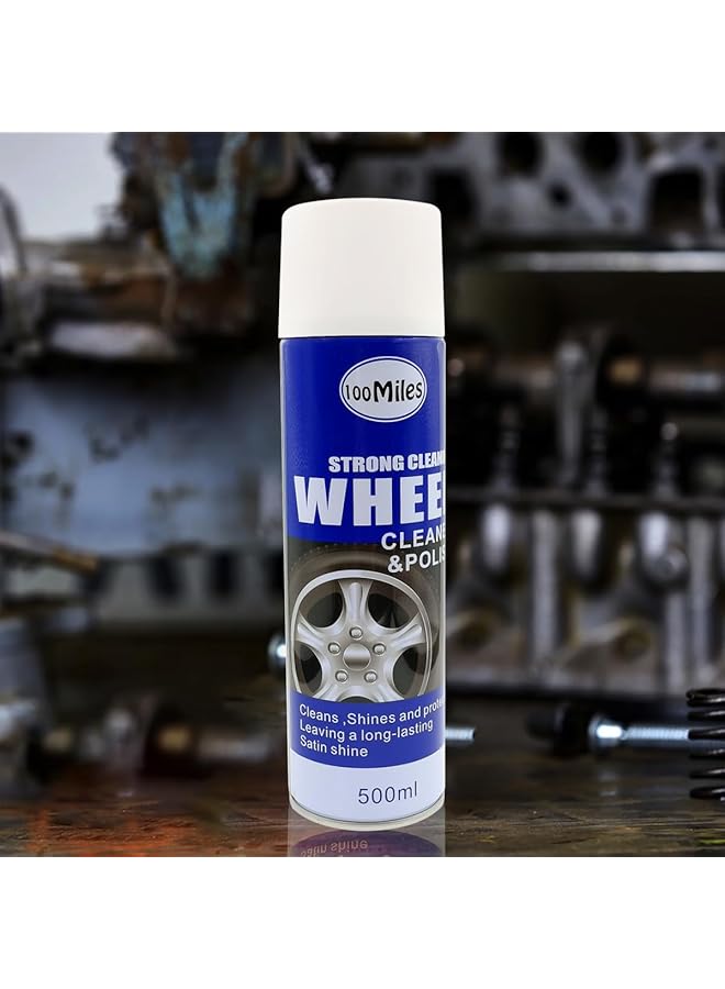 Generic 100 Miles Car Wheel Cleaner And Polish - 500Ml, Strong Satin Shine, Wheel Cleaning Solution For Enhanced Protection And Brilliance  - Image 4