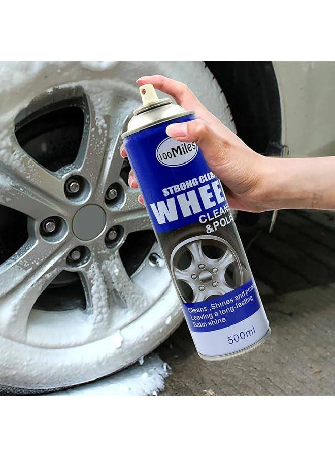 Generic 100 Miles Car Wheel Cleaner And Polish - 500Ml, Strong Satin Shine, Wheel Cleaning Solution For Enhanced Protection And Brilliance  - Image 3