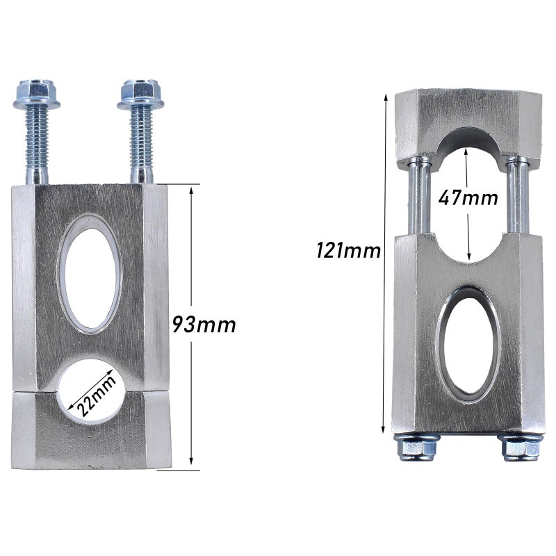 PPR PIT PRO RACING Motorcycle Handlebar Risers, 7/8" 22 mm Handlebar Mount Clamp Risers Replacement for SSR CRF 110 125cc Razor MX350 Dirt Pit Bike Coleman Mini Bike BT200X CT200U-EX MB200 Motovox MBX10 Parts (Silver) - Image 3