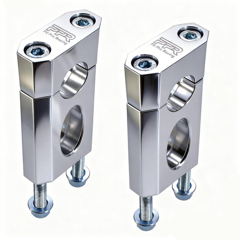 PPR PIT PRO RACING Motorcycle Handlebar Risers, 7/8" 22 mm Handlebar Mount Clamp Risers Replacement for SSR CRF 110 125cc Razor MX350 Dirt Pit Bike Coleman Mini Bike BT200X CT200U-EX MB200 Motovox MBX10 Parts (Silver) - Image 1