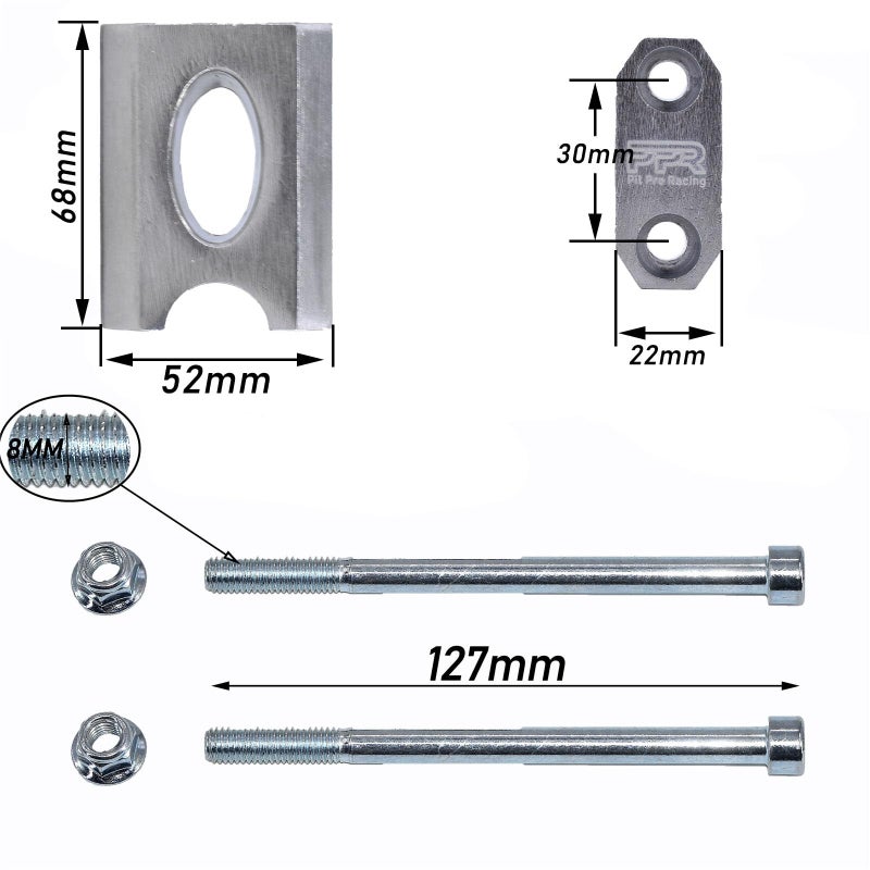 PPR PIT PRO RACING Motorcycle Handlebar Risers, 7/8" 22 mm Handlebar Mount Clamp Risers Replacement for SSR CRF 110 125cc Razor MX350 Dirt Pit Bike Coleman Mini Bike BT200X CT200U-EX MB200 Motovox MBX10 Parts (Silver) - Image 2