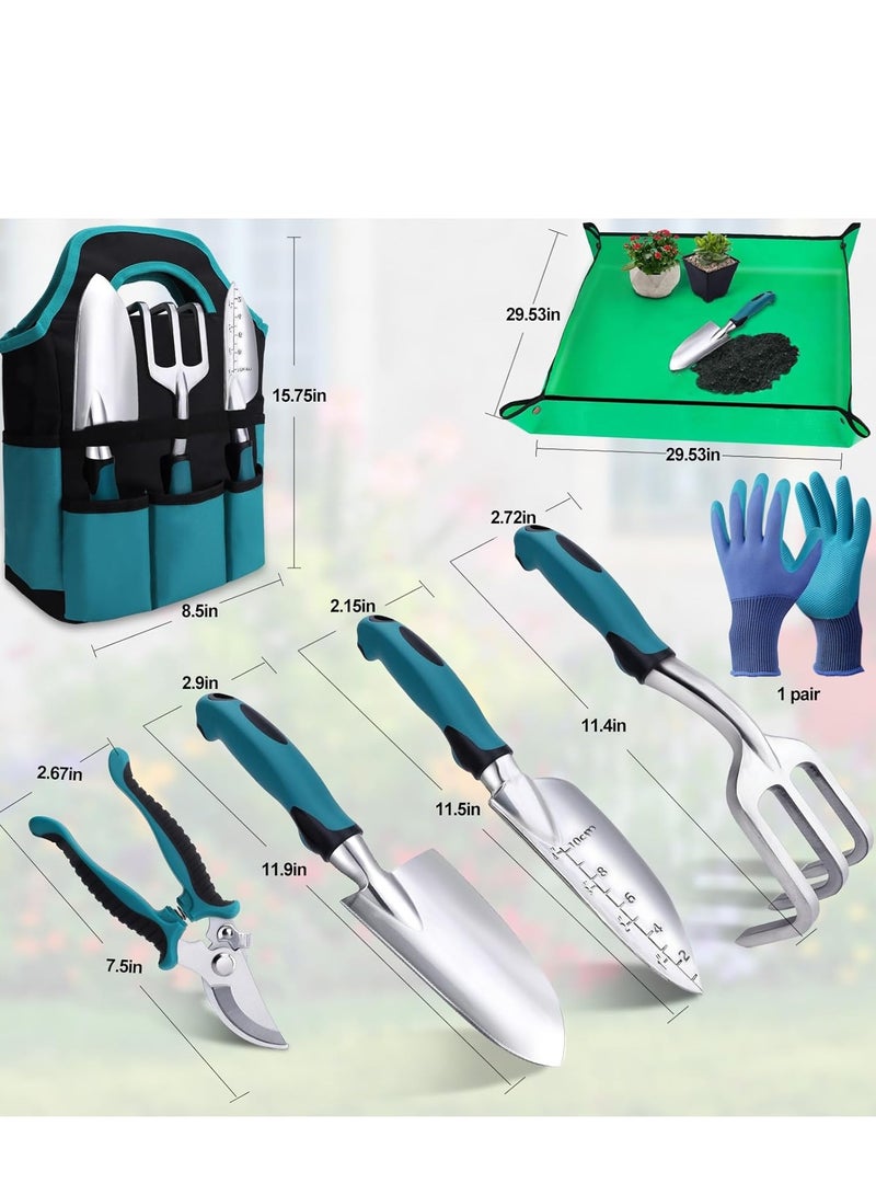 Generic Garden Tools Set, 7 Pieces Gardening Hand Tools, Rust-Proof Gardening Tool with Durable Storage Tote, Ergonomic Anti-slip Handle, Ideal Gardening Gifts for Women & Men - Image 5
