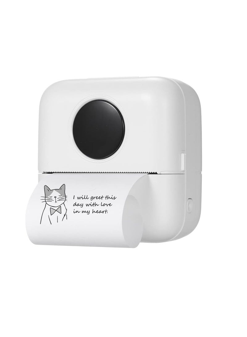 Portable Mi-ni Pocket Printer Wireless BT Thermal Printer Photo Notes Errors Memo Thermal Printer Simple Operation White - Image 1