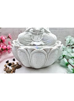 Expleasia, Exuberant & Luxury Decor Expleasia Exuberant Luxury Decor Mini Lotus Buddha Water Fountain for Table Decor Living Room Decor Gift Items Home Office Decor Item Buddha Water Fountain White Mini Lotus Buddha White  - Image 3
