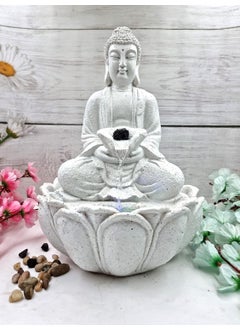 Expleasia, Exuberant & Luxury Decor Expleasia Exuberant Luxury Decor Mini Lotus Buddha Water Fountain for Table Decor Living Room Decor Gift Items Home Office Decor Item Buddha Water Fountain White Mini Lotus Buddha White  - Image 4