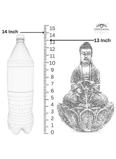 Expleasia, Exuberant & Luxury Decor Expleasia Exuberant Luxury Decor Mini Lotus Buddha Water Fountain for Table Decor Living Room Decor Gift Items Home Office Decor Item Buddha Water Fountain White Mini Lotus Buddha White  - Image 5