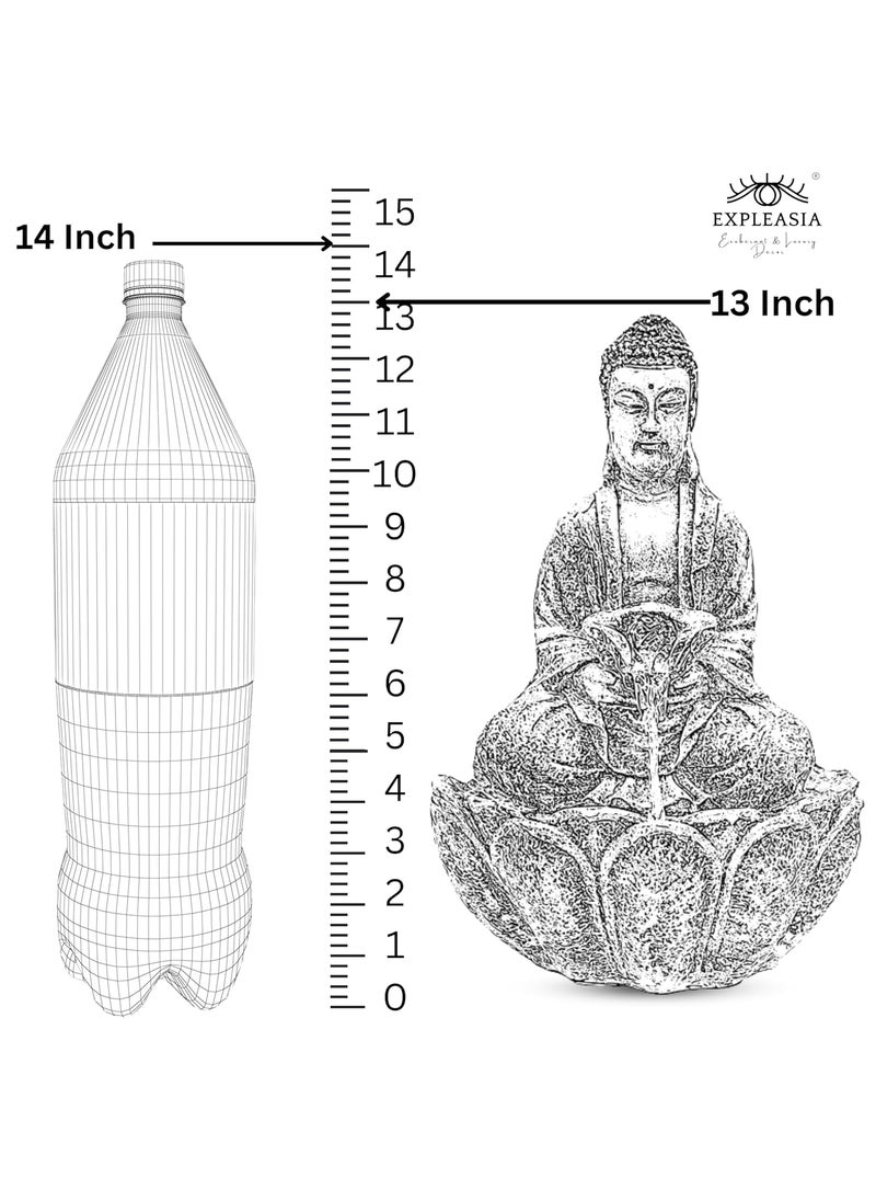 Expleasia, Exuberant & Luxury Decor Expleasia Exuberant Luxury Decor Mini Lotus Buddha Water Fountain for Table Decor Living Room Decor Gift Items Home Office Decor Item Buddha Water Fountain White Mini Lotus Buddha White  - Image 5