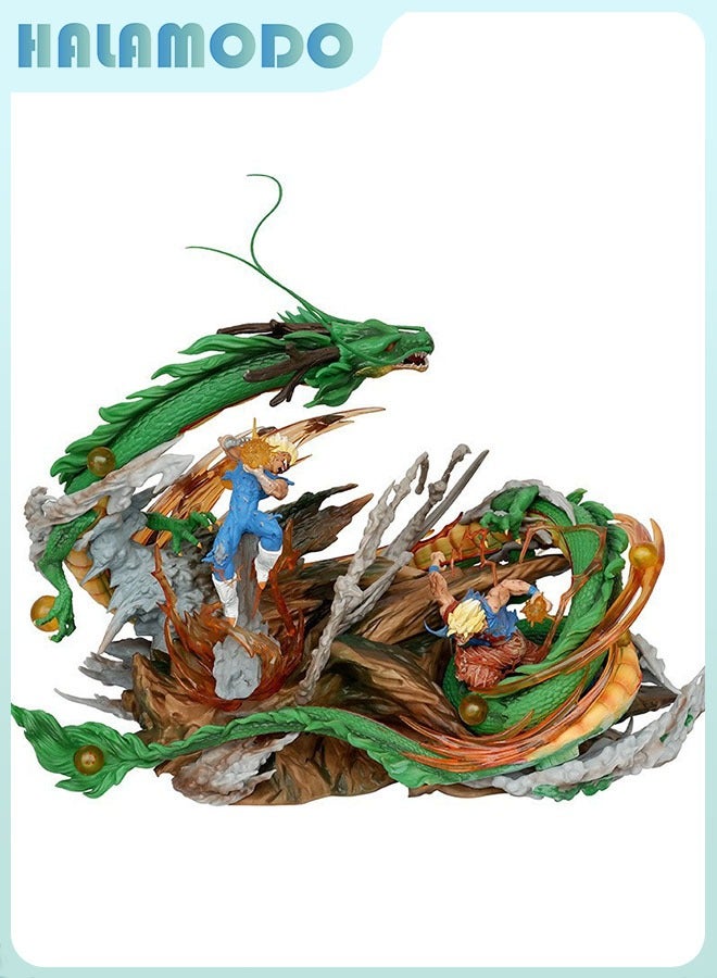 هالامودو دراغون بول GK غوكو مقابل فيجيتا الشكل ، ملفوف دراغون معركة المشهد أنيمي جمع سطح المكتب ديكور هدية للفتيان البنات الأطفال عيد ميلاد 35 سم - Image 1