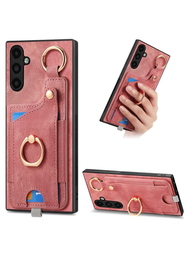 S-TOP Case For Samsung Galaxy S23 FE 5G Retro Skin-feel Ring Card Bag Phone Case with Hang Loop - Image 1