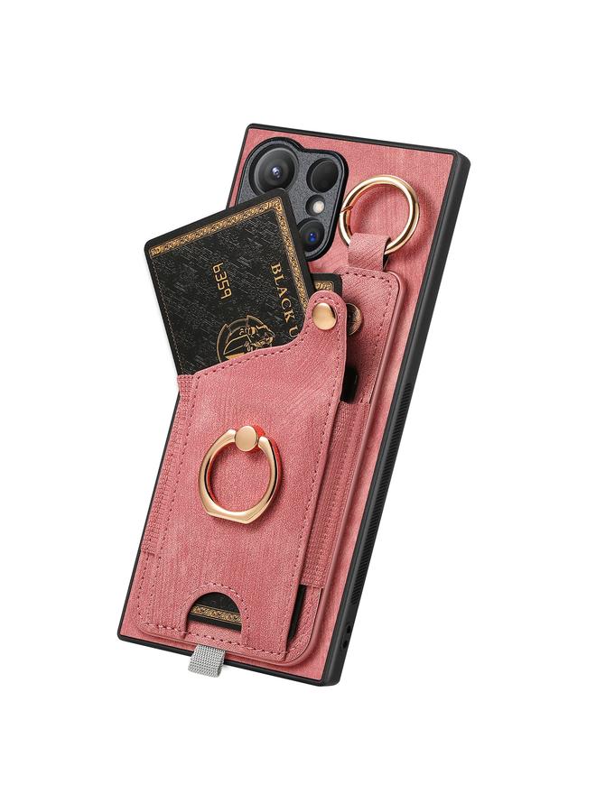 S-TOP Case For Samsung Galaxy S23 FE 5G Retro Skin-feel Ring Card Bag Phone Case with Hang Loop - Image 3