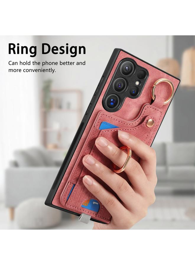 S-TOP Case For Samsung Galaxy S23 FE 5G Retro Skin-feel Ring Card Bag Phone Case with Hang Loop - Image 5