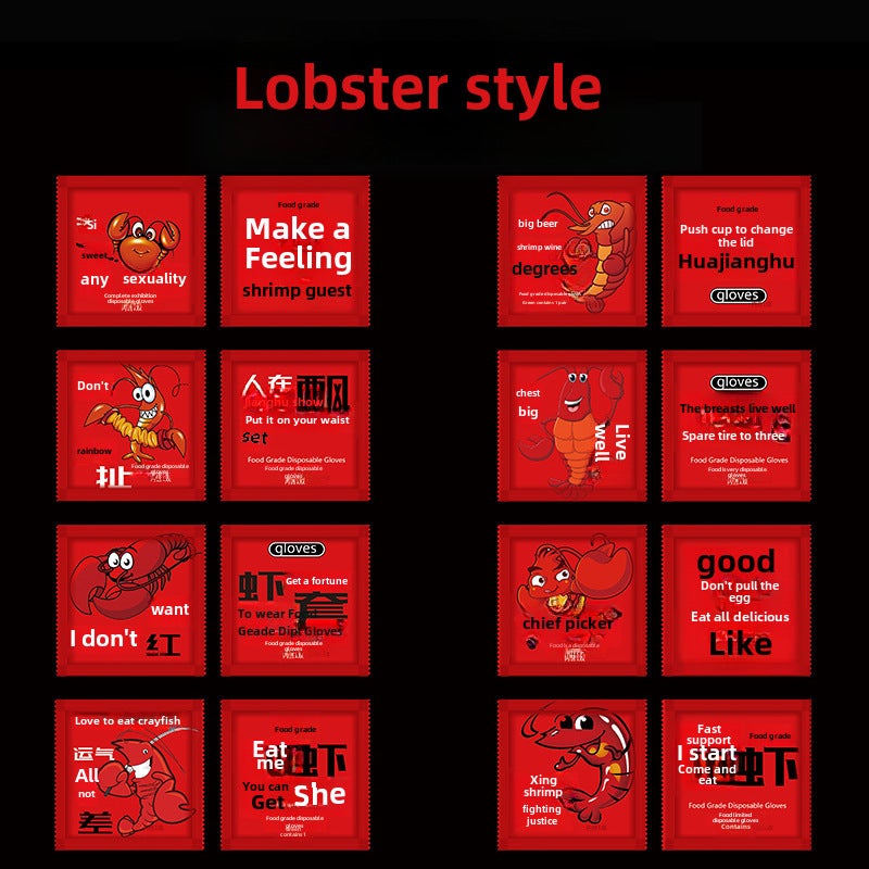 200 Mini Packs Disposable Gloves for Food New lobster 200 packet (2 Pack) 