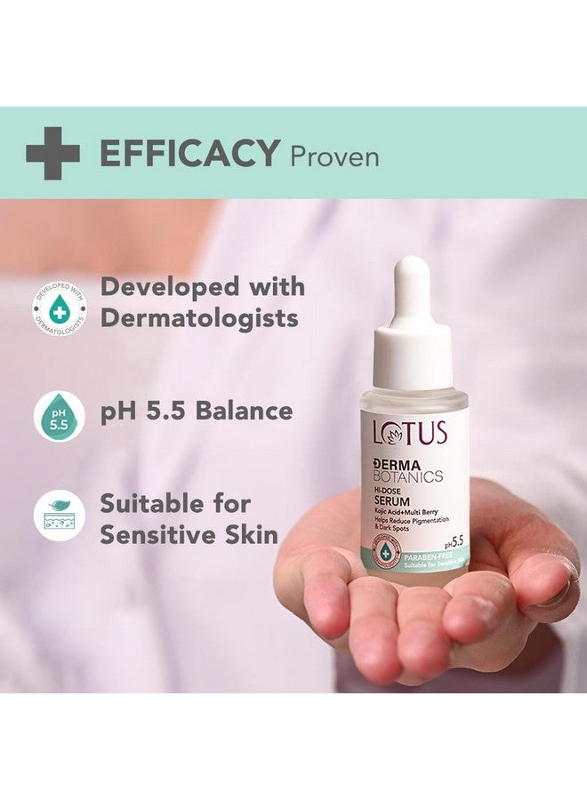 Lotus Dermabotanics Kojic Acid + Multi Berry Hi-Dose Serum | Reduces Pigmentation & Dark Spots | Calms Redness | Made With Dermatologists | Non-Irritating | Ph 5.5 | Suitable For Sensitive Skin | 28Ml - Image 3