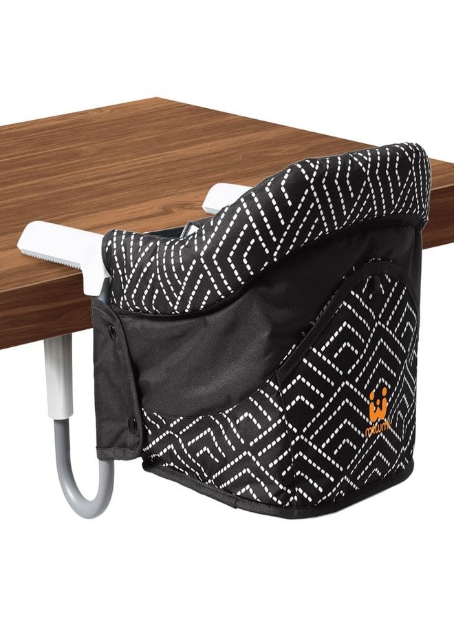 MTWML Portable High Chair for Table,Hook On High Chair That Attaches to Table,Space Saver Clip On Counter Seat for Baby,Easy Clean Baby Feeding Clamp Seat with Carry Bag for Travel(Stripe-Black) - Image 1