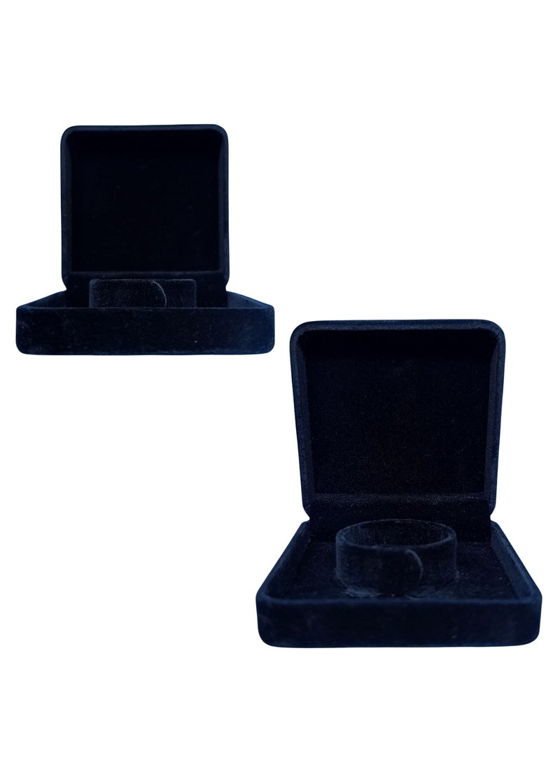 ORTUK 6pcs Velvet Bracelet Box Square Jewelry Box Bracelets Black Display Storage Case for Women, Bangle Storage Boxes, Jewellery Bracelet Holder Organizer for Wedding, Proposal Gift 9.3x9.3x4.3 cm  - Image 3