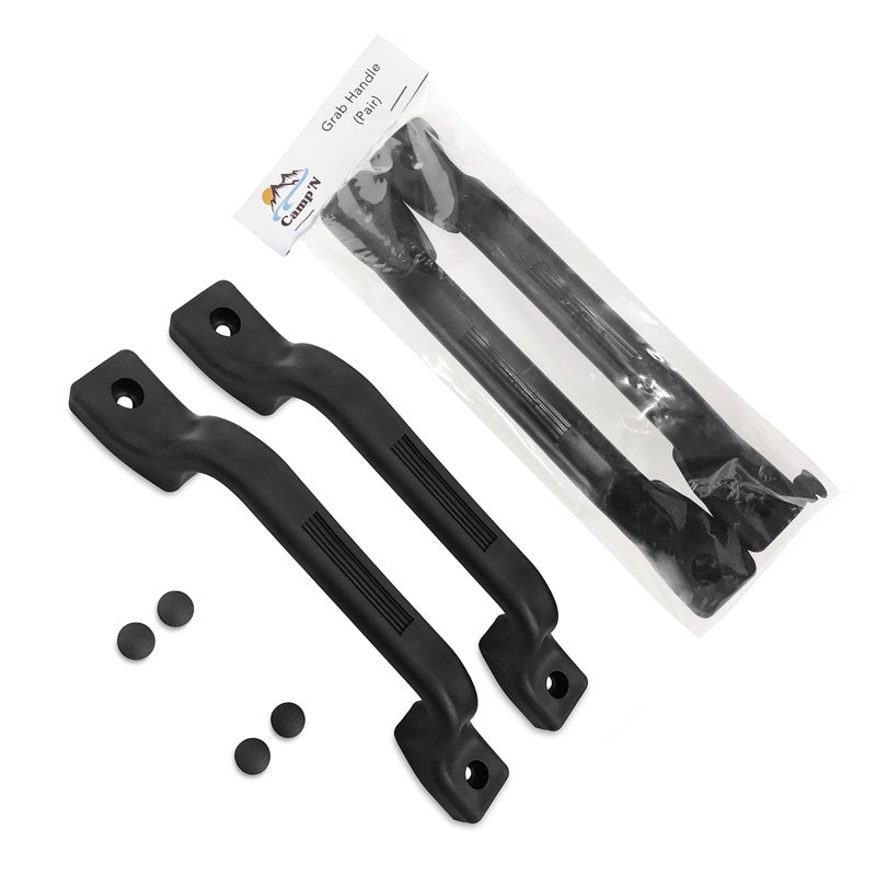 Camp'N RV Grab Handle - Black Sturdy 2-Pack Plastic Handles with Mounting Hardware, Ideal RV Handrail for Campers, Adults, and Elderly Safety - Image 2