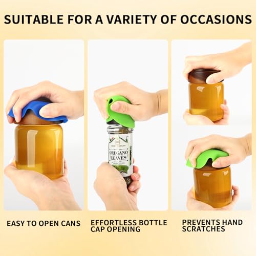 Cuxnoo 4-Pack Silicone Jar Opener Gripper Pads, 5 Inch Round Non-Slip Bottle Lid Opener for Easy Opening, Heat-Resistant Cup Coasters, Food-Grade Silicone, Reusable Kitchen Helper - Image 3