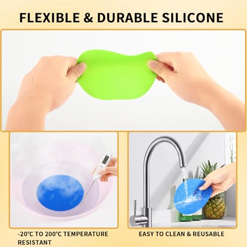 Cuxnoo 4-Pack Silicone Jar Opener Gripper Pads, 5 Inch Round Non-Slip Bottle Lid Opener for Easy Opening, Heat-Resistant Cup Coasters, Food-Grade Silicone, Reusable Kitchen Helper - Image 5