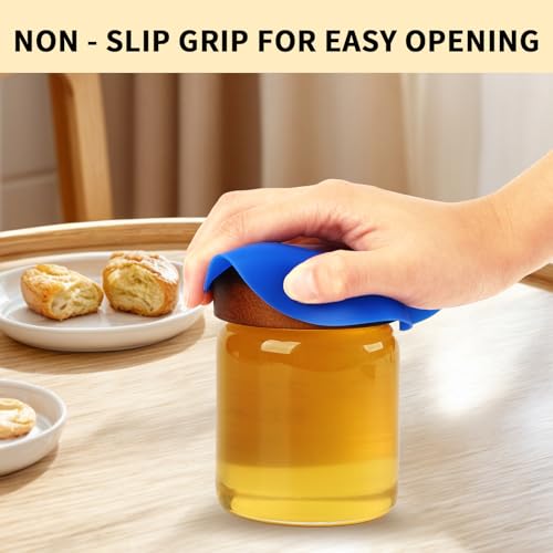 Cuxnoo 4-Pack Silicone Jar Opener Gripper Pads, 5 Inch Round Non-Slip Bottle Lid Opener for Easy Opening, Heat-Resistant Cup Coasters, Food-Grade Silicone, Reusable Kitchen Helper - Image 2