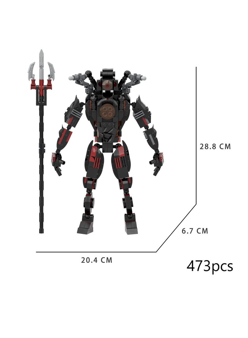 Skibidi Toilet Man Toy Building Blocks 473Pcs Titan Microphone Man Toy Ideas Toys Battle Horror Game Model Ideas Toys Gifts for Adult & Kids  - Image 1