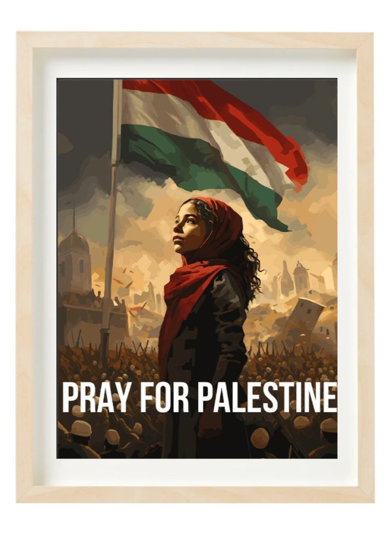 Boomah Accessories - Pray for Palestine Poster with Frame 30x40cm - Image 1