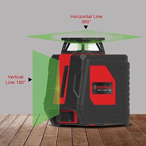 FREEMANS Test & Measure Green Beam Self Levelling 25m Cross Line Laser Level, with 4*AA Batteries for Home, DIY & Professional Use, 1 Year Warranty - Image 2