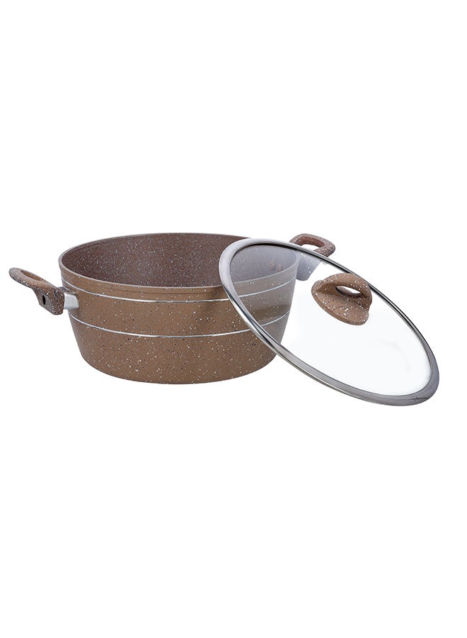 Royalford Granite Smart Casserole With Glass Lid Brown 26cmcm - Image 4
