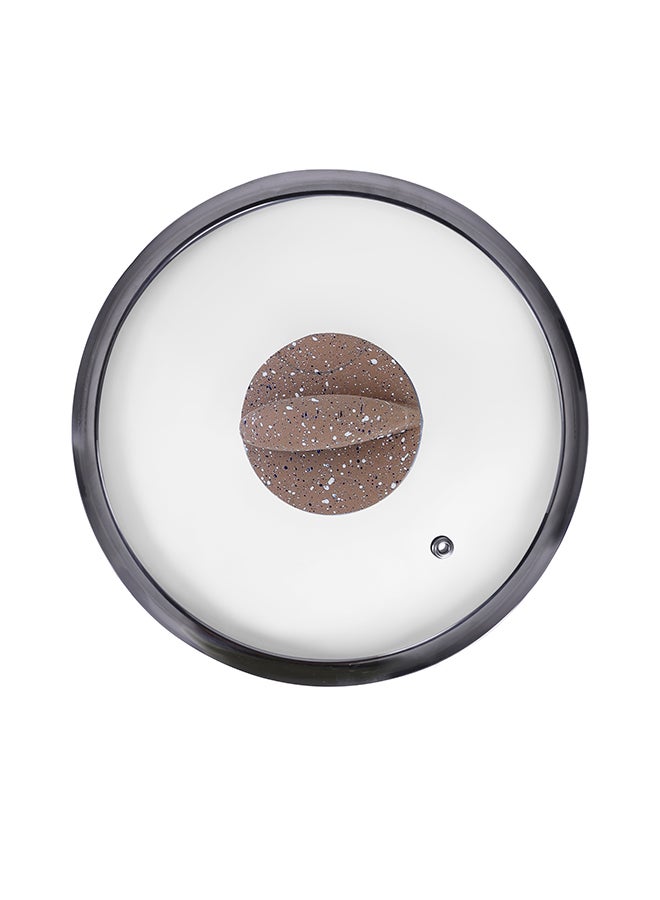 Royalford Granite Smart Casserole With Glass Lid Brown 26cmcm - Image 2