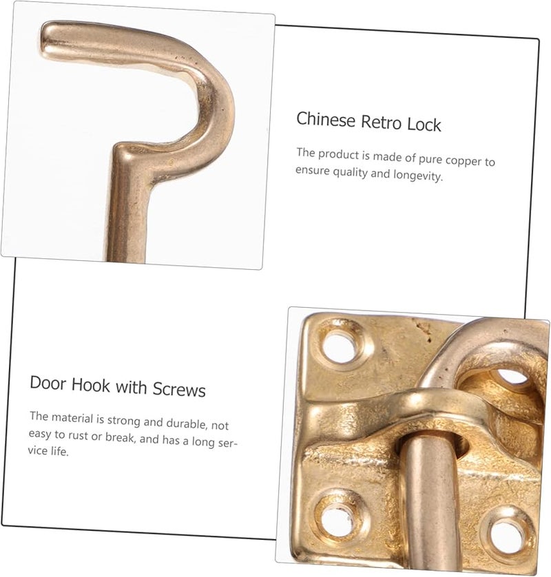 Antique Copper Window Hook Gold Vintage Windproof Door Buckle 18 5X3 2CM - Image 3