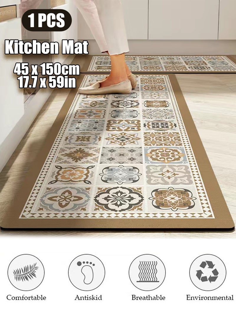 Kitchen Mat, 45 x 150cm Non-Slip Comfort Standing Mat – Quick-Drying, Easy to Clean & Trim, Water Absorbent Floor Runner Rug for Kitchen, Laundry Room, Sink Area, Bathroom – Perfect for Homes & Seniors  - Image 1
