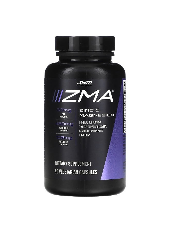 JYM Supplement Science JYM Supplement Science, ZMA, Zinc & Magnesium, 90 Vegetarian Capsules  - Image 1