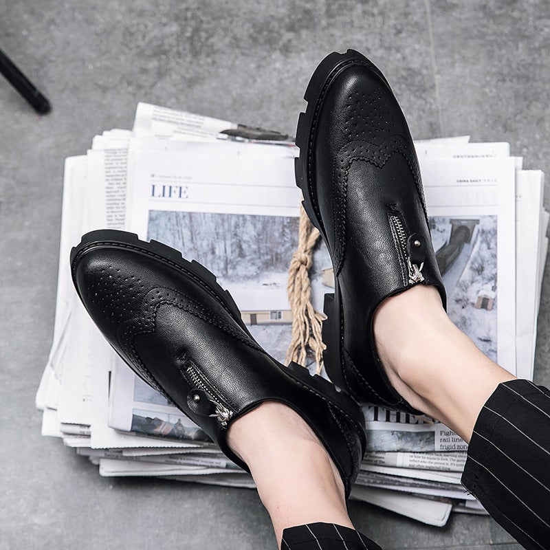 Heightened Leather Shoes Men'S Thick-Soled High-End Business Dress Men'S Shoes Wedding Shine Casual Shoes Soft Leather Soft-Soled Trendy Shoes - Image 4