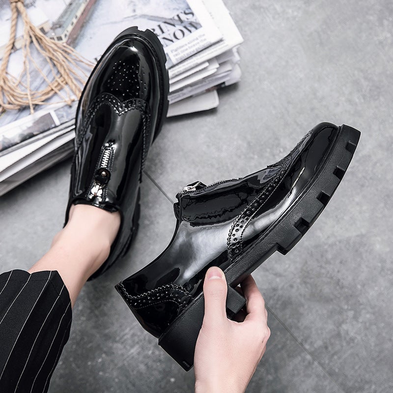 Heightened Leather Shoes Men'S Thick-Soled High-End Business Dress Men'S Shoes Wedding Shine Casual Shoes Soft Leather Soft-Soled Trendy Shoes - Image 5