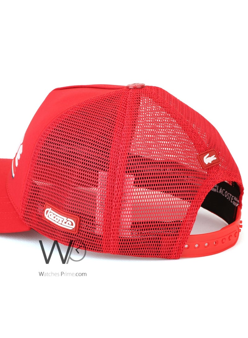 LACOSTE Trucker Hat Lacoste France Red Net Cap Men  - Image 3