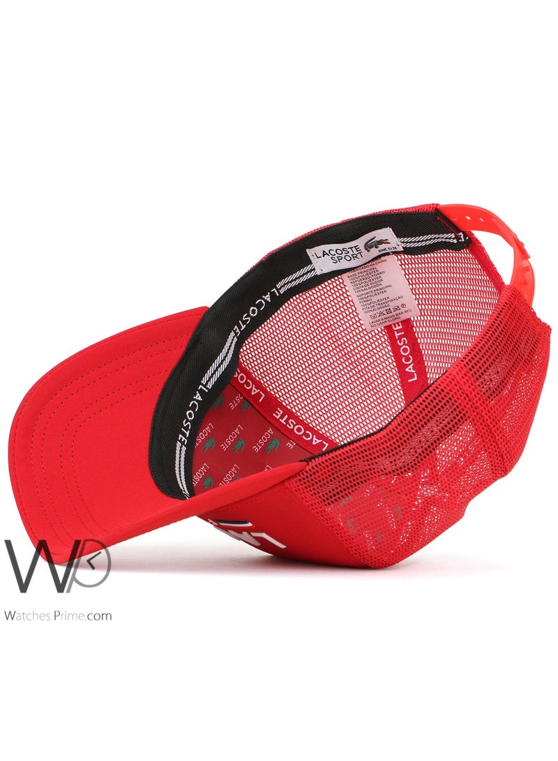 LACOSTE Trucker Hat Lacoste France Red Net Cap Men  - Image 4