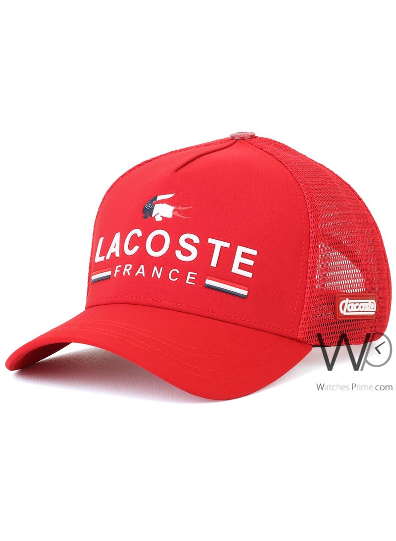 LACOSTE Trucker Hat Lacoste France Red Net Cap Men  - Image 1