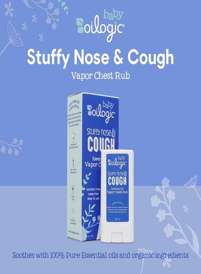 Oilogic Stuffy Nose & Cough Chest Vapor Rub Essential Oil for Babies & Toddlers - Gentle Baby Essentials Soothe Cough & Stuffy Noses - Pediatrician-Tested & Safe for Babies, .42 Oz - Image 2