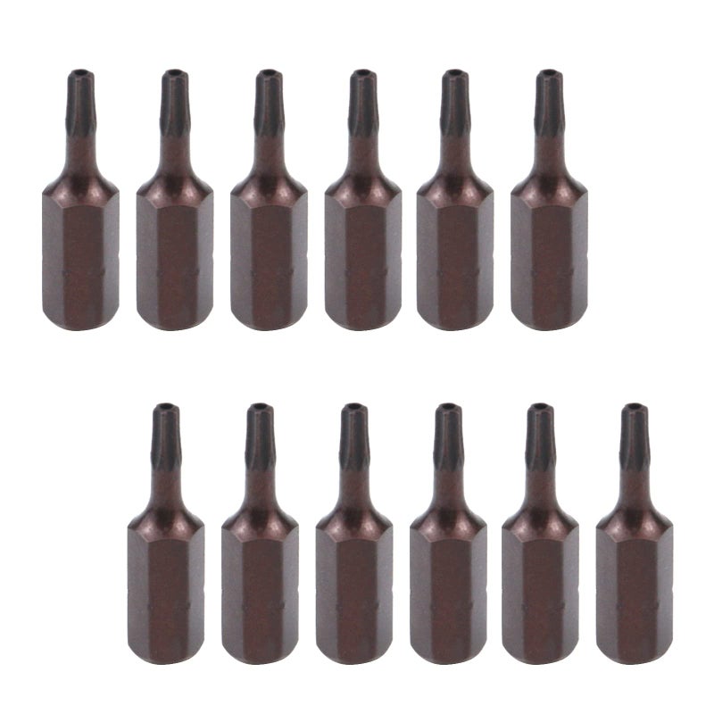 Antrader 12 Pcs 1/4-Inch Hex Shank 1-Inch Length Magnetic T10 Security Tamper Proof Torx Screwdriver Bits