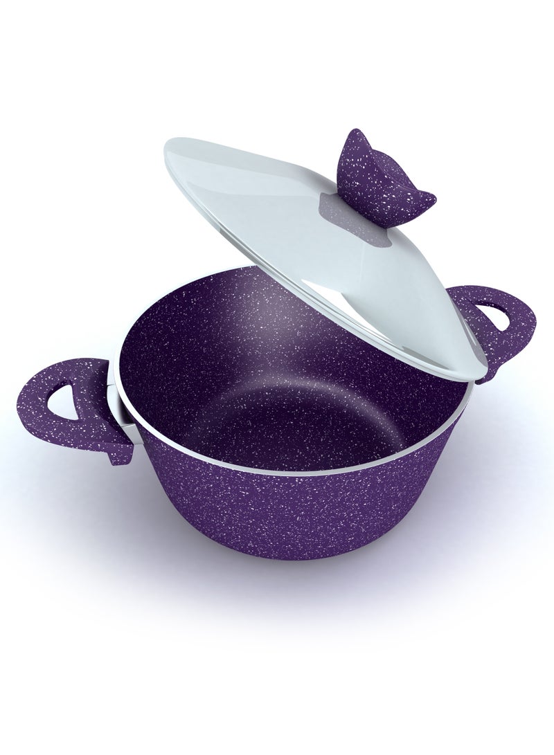 LAZORD Granite Pro Cookware Set - 9 Pcs - Purple - Image 3