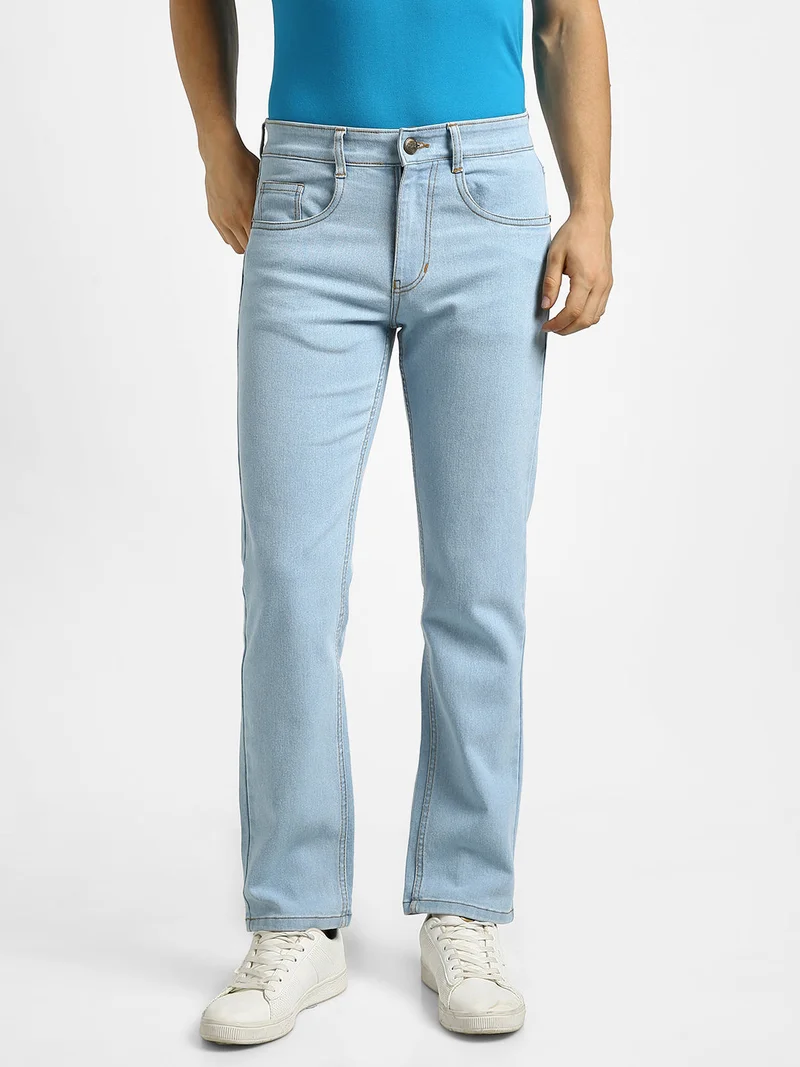 Urbano Fashion Men's Ice Blue Regular Fit Washed Jeans Stretchable