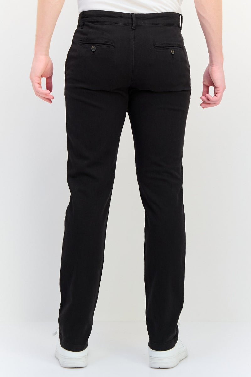 Selected Homme Men Slim Fit Solid Stretchable Chino Pants, Black - Image 3